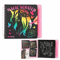 TOPModel Depesche 12734 Miss Melody-Mini Magic Scratch Book avec de Jolis Motifs de Chevaux, livret avec Un dégradé de Couleurs et Un Stylo à gratter, Petit