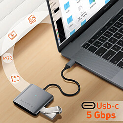 Avis Hub USB C vers 4x ports USB-C Vitesse de transfert 5 Gbps Satechi Gris