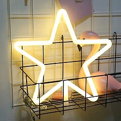 Universal LED Neon Sign Lampe Murale Chaleureuse Décoration De Salle Allumée Chambre Enfant Vacances Bar Fête Mariage Noël (Star) 