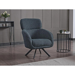 Fauteuil pivotant en tissu chiné bleu LACONA de Pascal Morabito 