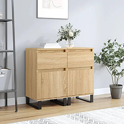 Maison Chic Ensemble de 2 Buffets,commode,console pour rangement chêne sonoma 40x35x70 cm bois d'ingénierie -MN39616