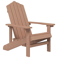 Avis Maison Chic Chaise de jardin avec table - Fauteuil d'extérieur Adirondack PEHD Marron -MN81984