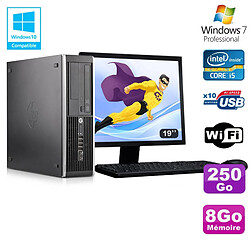 Lot PC HP Elite 8300 SFF I5-3470 3.2GHz 8Go 250Go Graveur Wifi W7 + Ecran 19" · Occasion 