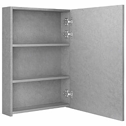 Maison Chic Armoire de salle de bain,Meuble de rangement,Meuble haut à miroir LED gris béton 50x13x70 cm -GKD370633 pas cher