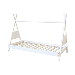 Avis Mes Lit tipi enfant 90x190 cm en pin blanc avec sommier à lattes