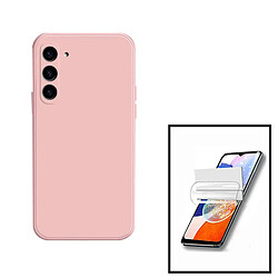 PHONECARE Kit Film Hydrogel Full Cover Avant + Coque Silicone Liquide pour Samsung Galaxy A34 5G - Rose 