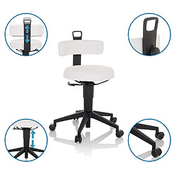 Avis Tabouret de travail / chaise d'équilibre TOP WORK FLEX PU blanc hjh OFFICE