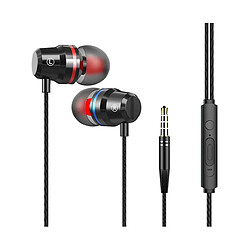 LUUCOZK Intra-auriculaireÉcouteurs filaires 3,5 mm avec contrôle du volume stéréo et basses puissantes avec micro - Noir 