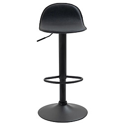 Avis Decoshop26 Lot de 2 tabourets de bar avec repose-pieds en PVC noir pied trompète en métal noir 10_0004261