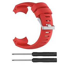 Avis Wewoo Bracelet pour montre connectée Dragonne de remplacement en silicone SUUNTO Core ALU Noir Rouge