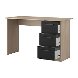 PARISOT Bureau droit 3 tiroirs - Décor chene Brooklyn - L 121,4 x P 55 x H 74.5 cm - ESSENTIELLE pas cher