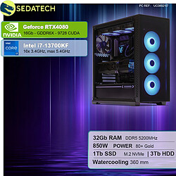 Sedatech PC Gamer Pro • Intel i7-13700KF • RTX4080 • 32Go DDR5 • 1To SSD M.2 • 3To HDD • sans OS