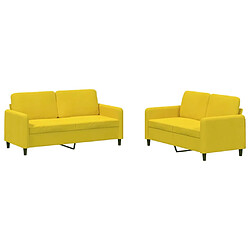 vidaXL Ensemble de canapés 2 pcs jaune velours