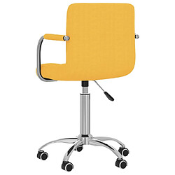 vidaXL Chaise pivotante de salle à manger Jaune moutarde Tissu pas cher