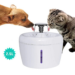 Universal 2.5L Chien Chat Fontaine d'eau Bol d'eau pour chien chat Distributeur d'eau silencieux Distributeur d'eau automatique USB électrique | Fournitures d'arrosage pour l'alimentation du chat 