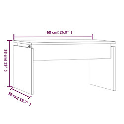 vidaXL Table basse Sonoma gris 68x50x38 cm Bois d'ingénierie pas cher