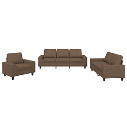 vidaXL Ensemble de canapés 3 pcs marron tissu