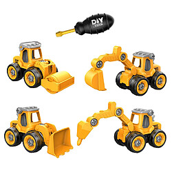 4 pièces Construction Camions Des Véhicules de Jeu, Enfants Jouets D'ingénierie Portique pour Garçons, pull Back Voitures Route Rouleau Pelle