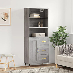 Maison Chic Buffet,Meuble de Rangement,commode pour salon,Cuisine Sonoma gris 69,5x34x180 cm Bois d'ingénierie -MN85364