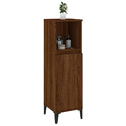 Maison Chic Armoire de bain,Meuble de rangement de salle de bain,Meuble haut chêne marron 30x30x100 cm bois d'ingénierie -GKD903705 pas cher