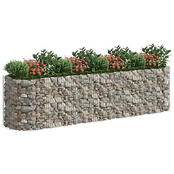 Avis Maison Chic Jardinière,Lit surélevé - Bac à fleurs - pot de fleur à gabion Fer galvanisé 400x100x100 cm -GKD99726