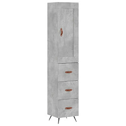 Maison Chic Buffet,Meuble de Rangement,commode pour salon,Cuisine Gris béton 34,5x34x180 cm Bois d'ingénierie -MN74446