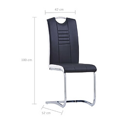 vidaXL Chaises à manger cantilever lot de 2 noir similicuir pas cher