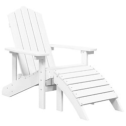 Maison Chic Chaise de jardin avec repose-pied - Fauteuil d'extérieur Adirondack PEHD Blanc -MN87711