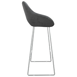 Avis vidaXL Tabouret de bar Gris foncé Velours