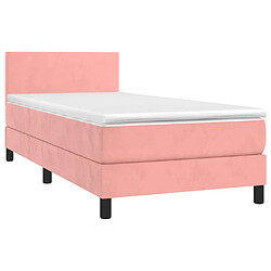 Avis Sommier à lattes LED,Cadre à lattes de lit avec matelas pour Adulte Rose 90x200 cm Velours -MN81858