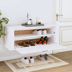 vidaXL Armoire à chaussures murale Blanc 100x35x38cm Bois d'ingénierie