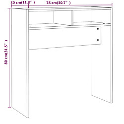 vidaXL Table console Sonoma gris 78x30x80 cm Bois d'ingénierie pas cher