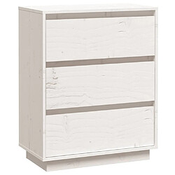 Maison Chic Buffet,Meuble de Rangement,commode pour salon,Cuisine Blanc 60x34x75 cm Bois massif de pin -MN45902