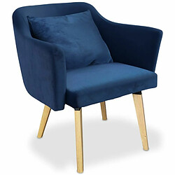 Paris Prix Fauteuil Scandinave en Tissu Delante 67cm Bleu