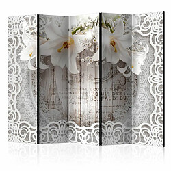 Paris Prix Paravent 5 Volets Lilies & Quilted Background 172x225cm 