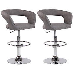 Non Lot de 2 tabourets de bar tissu Jaen pas cher