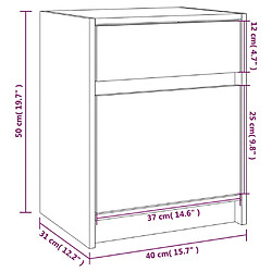 vidaXL Tables de chevet 2 pcs Noir 40x31x50 cm Bois de pin massif pas cher