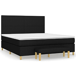 vidaXL Sommier à lattes de lit avec matelas Noir 160x200 cm Tissu