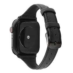 Wewoo Pour Apple Watch séries 5 et 4 44mm / 3 & 2 & 1 42mm Bracelet Crazy Horse Texture en Cuir Véritable Noir 