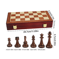 Universal Ensemble international d'échecs en bois Jeu de société pliant en bois Rangement intérieur Damas Jeu de puzzle Cadeaux d'anniversaire pour enfants fiancés | Jeux de stratégie