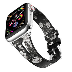 Wewoo Bracelet en cuir forme de goutte d'eau pour montre-bracelet Apple Watch séries 43 et 2 et 1 et 42 mm noir et gris 