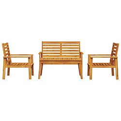 Avis Maison Chic Ensemble de salle à manger de jardin 4 pcs,Table et chaises d'extérieur bois d'acacia solide -GKD853203