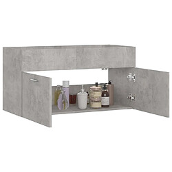 Avis vidaXL Armoire d'évier Gris béton 90x38,5x46 cm Aggloméré