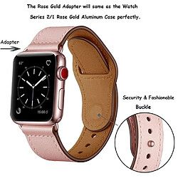 Acheter Wewoo Pour Apple Watch 3/2/1 Génération 38 mm Bracelet en cuir à boucle universelle rose