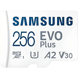 Samsung Carte Mémoire Micro SD Evo Plus (2021) 256 Go Micro SDXC A2 V30 