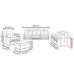 vidaXL Ensemble de canapés 4 pcs avec coussins Gris clair Velours pas cher