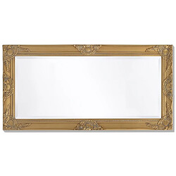 Maison Chic Miroir mural style baroque | Miroir Décoration pour Maison Salle de Bain 100x50 cm Doré -GKD21440 pas cher