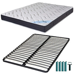 Ebac Matelas et sommier 90x190 Mousse - Melior - Soutien ferme - Fabriqué en France