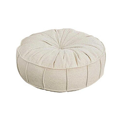 Hanah Home Coussin de sol effet bouclette Teddy blanc.