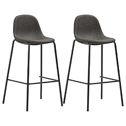 vidaXL Chaises de bar lot de 2 gris foncé tissu 